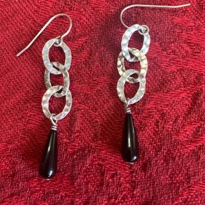 Silpada sterling onyx earrings